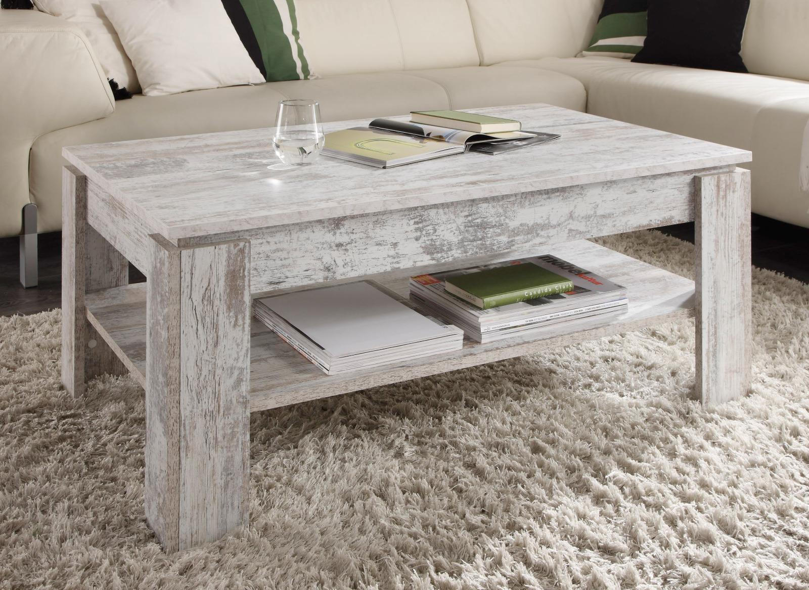 Couchtisch wohnzimmer tisch pinie weià shabby beistelltisch mit ...