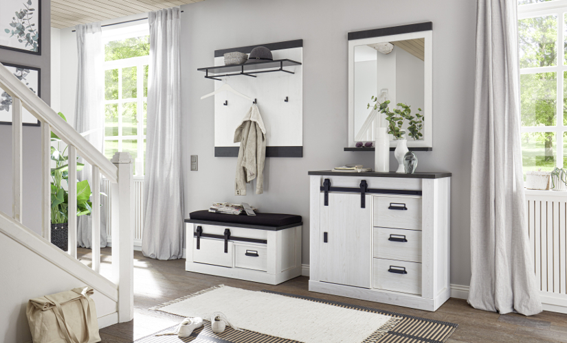 Garderobe Stove wei Pinie