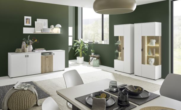 Speisezimmer Merced weiß-Eiche