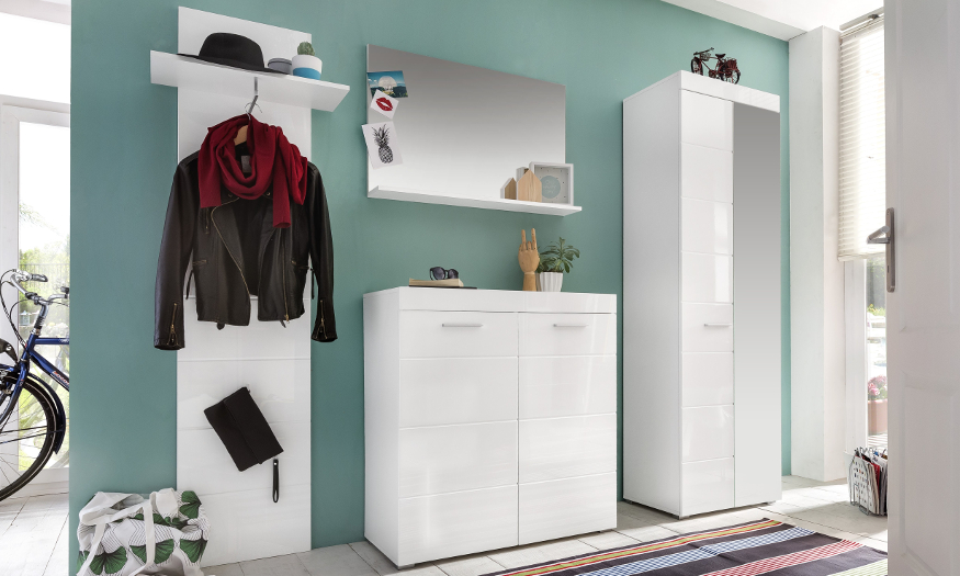Garderobe Amanda weiß Hochglanz