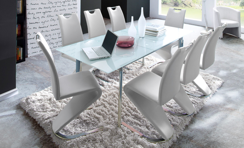 Esszimmer Freischwinger Aus Leder Weiss Online Kaufen