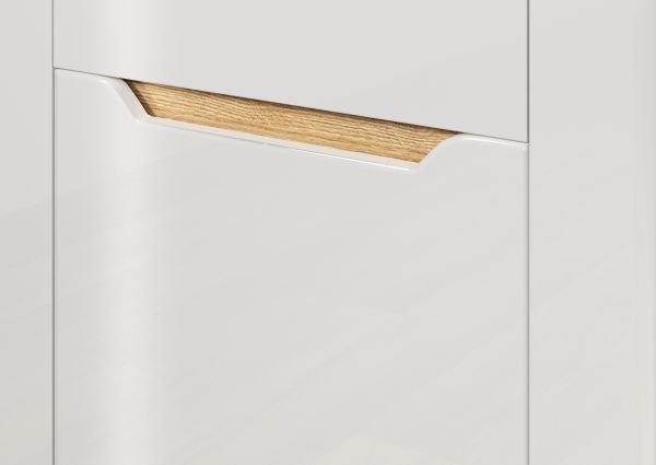 Wohnwand Marlon in wei Hochglanz und Evoke Eiche Wohnkombination 4-teilig 341 x 192 cm