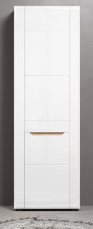Garderobenschrank Marlon in wei Hochglanz und Evoke Eiche Garderobe oder groer Schuhschrank 65 x 203 cm