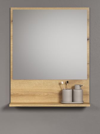 Badezimmer Spiegel Bliss in Evoke Eiche Badspiegel mit Ablage 60 cm