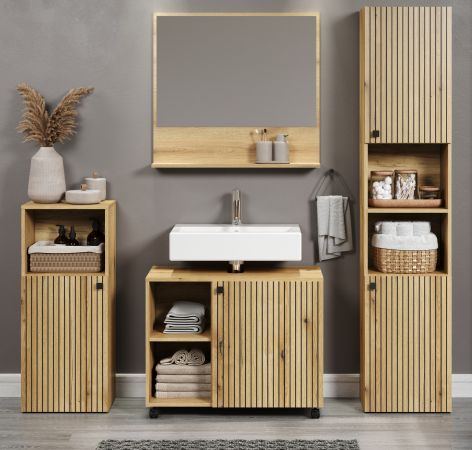 Badmbel Set Bliss in Evoke Eiche Badkombination 4-teilig 180 x 190 cm