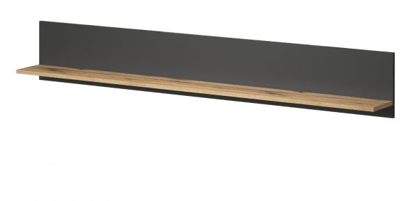 Wandboard Esteban in grau und Evoke Eiche Wandregal 167 x 25 cm