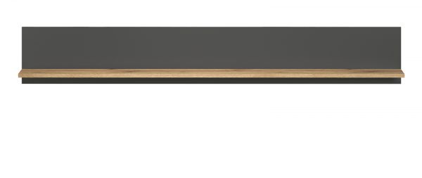 Wandboard Esteban in grau und Evoke Eiche Wandregal 167 x 25 cm