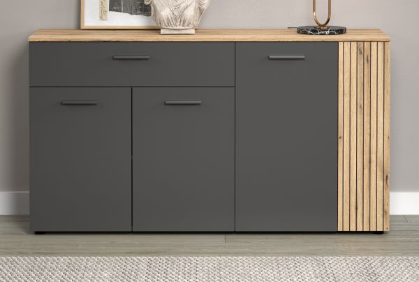 Sideboard Esteban in grau und Evoke Eiche Kommode 150 cm