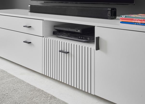 TV-Lowboard Merced in wei matt TV Unterteil 200 x 44 cm