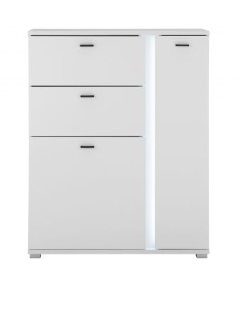 Highboard Bellport in wei matt Kommode inklusive Frontbeleuchtung 100 x 125 cm
