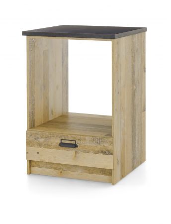 Herdumbauschrank Stove in Used Wood hell und anthrazit Kche Unterschrank 60 cm