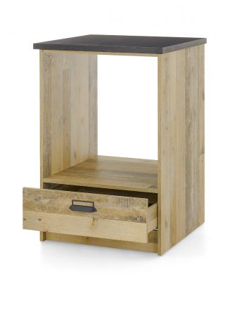 Herdumbauschrank Stove in Used Wood hell und anthrazit Kche Unterschrank 60 cm