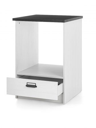 Kche Stove in wei Pinie und anthrazit Landhaus Kchenschrank Set 4-teilig 264 x 200 cm