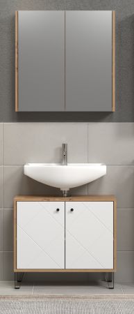 Badezimmer Spiegelschrank Touch in Artisan Eiche Badschrank 2-t�rig 69 x 70 cm