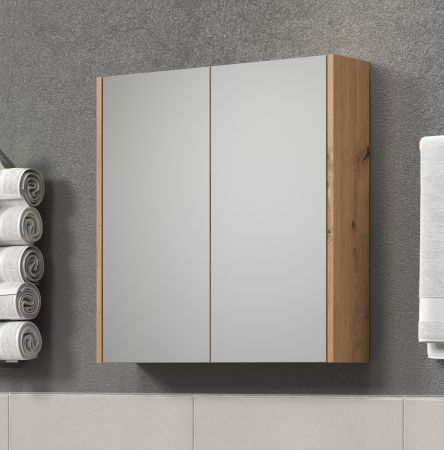 Badezimmer Spiegelschrank Touch in Artisan Eiche Badschrank 2-t�rig 69 x 70 cm