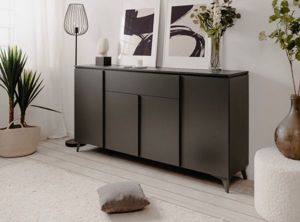 Sideboard Visby in grau und Schiefer Wohn- und Esszimmer Kommode 177 x 92 cm