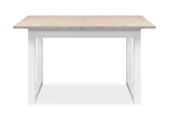 Esstisch Visby in wei und Sandstein Kchentisch ausziehbar 120 / 160 x 80 cm