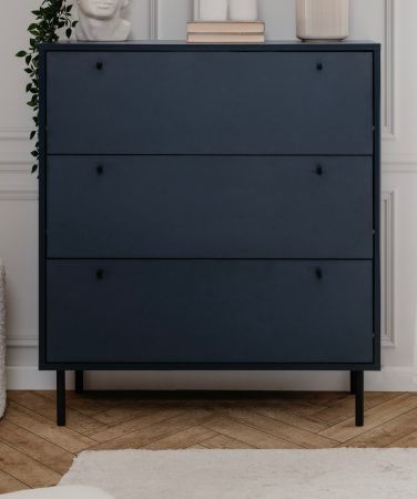 Kommode Barina in blau Wohn- und Esszimmer Schubladenkommode 80 x 90 cm