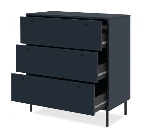 Kommode Barina in blau Wohn- und Esszimmer Schubladenkommode 80 x 90 cm