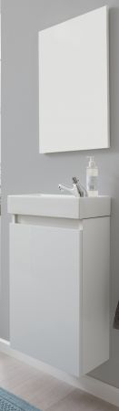 Badmbel komplett Set Champ in wei inkl. Waschbecken und Spiegel Breite 40 cm