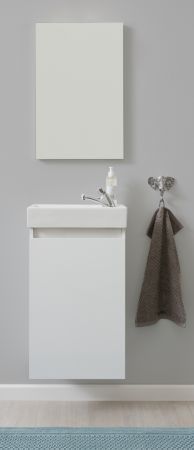 Badmbel komplett Set Champ in wei inkl. Waschbecken und Spiegel Breite 40 cm