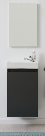 Badmbel komplett Set Champ in grau inkl. Waschbecken und Spiegel Breite 40 cm