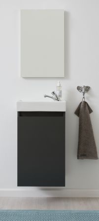 Badmbel komplett Set Champ in grau inkl. Waschbecken und Spiegel Breite 40 cm