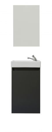 Badmbel komplett Set Champ in grau inkl. Waschbecken und Spiegel Breite 40 cm