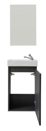 Badmbel komplett Set Champ in grau inkl. Waschbecken und Spiegel Breite 40 cm
