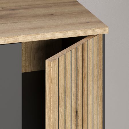 Kommode Esteban in grau und Evoke Eiche Sideboard 80 cm