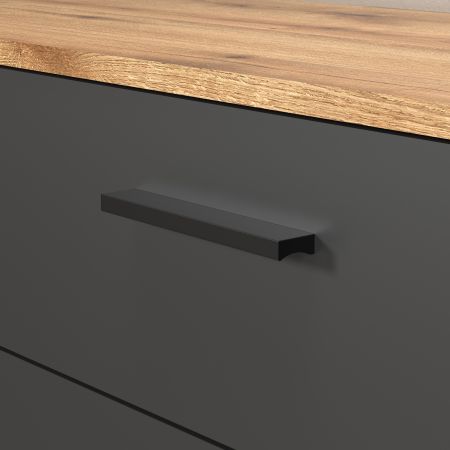 Kommode Esteban in grau und Evoke Eiche Sideboard 80 cm