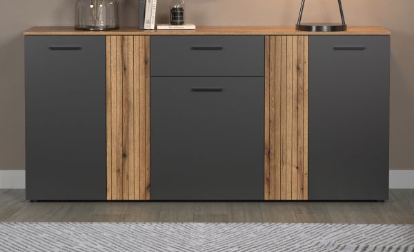Sideboard Esteban in grau und Evoke Eiche Kommode 181 cm