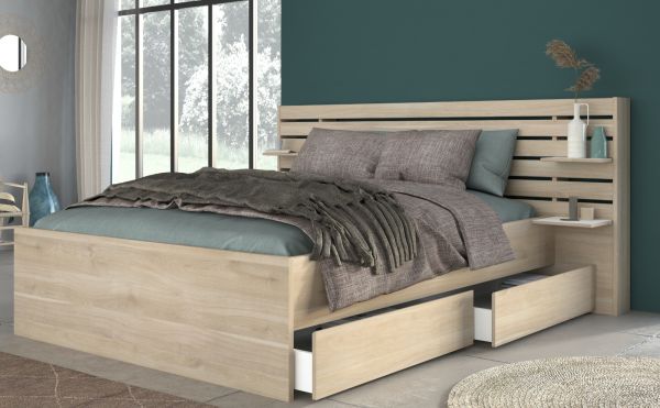 Parisot Schlafzimmer komplett Set Escale26 in Eiche japanisch Bett 160 x 200 cm