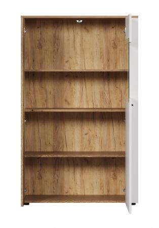 Vitrine Vianna in wei und Evoke Eiche Highboard 90 x 146 cm