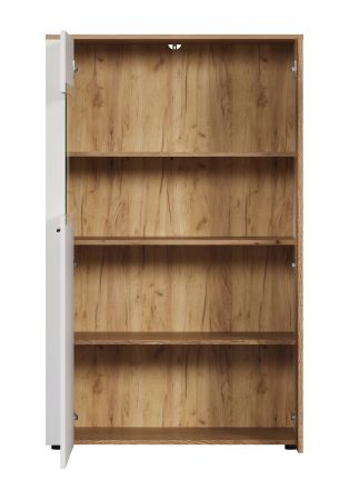 Vitrine Vianna in wei und Evoke Eiche Highboard 90 x 146 cm