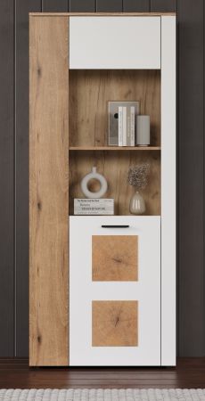 Vitrine Vianna in wei und Evoke Eiche Vitrinenschrank 80 x 195 cm