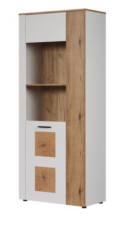 Vitrine Vianna in wei und Evoke Eiche Vitrinenschrank 80 x 195 cm