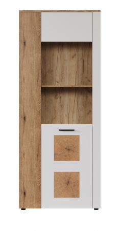 Vitrine Vianna in wei und Evoke Eiche Vitrinenschrank 80 x 195 cm
