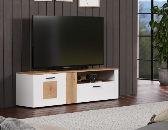 TV-Lowboard Vianna in wei und Evoke Eiche TV Unterteil 170 cm