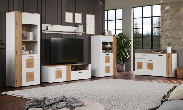 TV-Lowboard Vianna in wei und Evoke Eiche TV Unterteil 170 cm