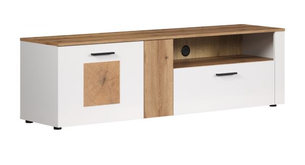 TV-Lowboard Vianna in wei und Evoke Eiche TV Unterteil 170 cm