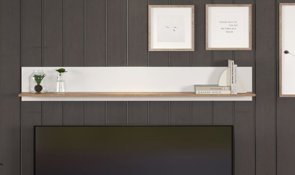 Wandboard Vianna in wei und Evoke Eiche Wandregal 170 cm