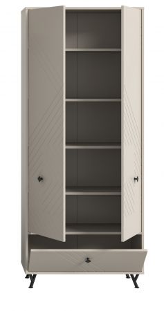 Schuhschrank Apunti in Sand matt Mehrzweckschrank 80 x 190 cm
