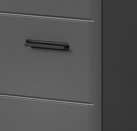 Bad Hochschrank Strong in grau Hochglanz 30 x 180 cm, mit Soft-Close