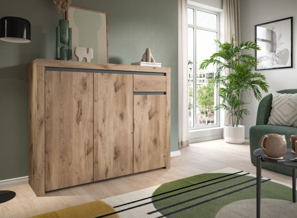 Kommode Legano in Nox Eiche Sideboard 131 x 105 cm