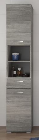 Badezimmer Hochschrank Spirit in grau Rauchsilber Badschrank 37 x 191 cm