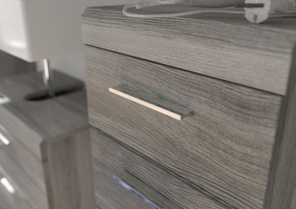 Badezimmer Hochschrank Spirit in grau Rauchsilber Badschrank 37 x 191 cm