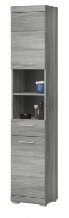 Badezimmer Hochschrank Spirit in grau Rauchsilber Badschrank 37 x 191 cm