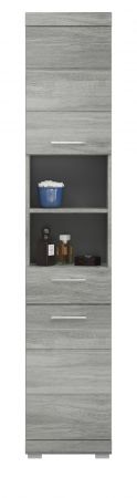 Badezimmer Hochschrank Spirit in grau Rauchsilber Badschrank 37 x 191 cm