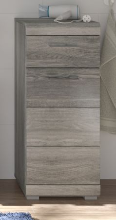 Badezimmer Kommode Spirit in grau Rauchsilber Badkommode 37 x 88 cm